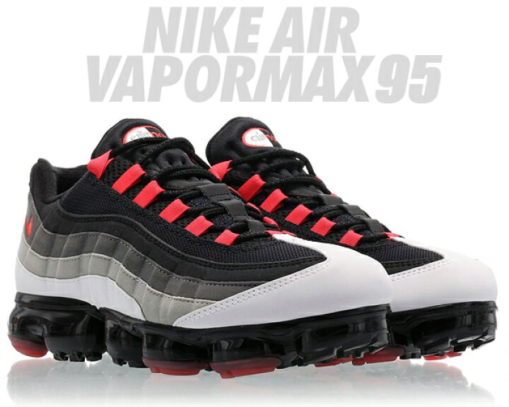 楽天市場】NIKE AIR VAPORMAX 95 white/hot red-dk pewter aj7292-101  