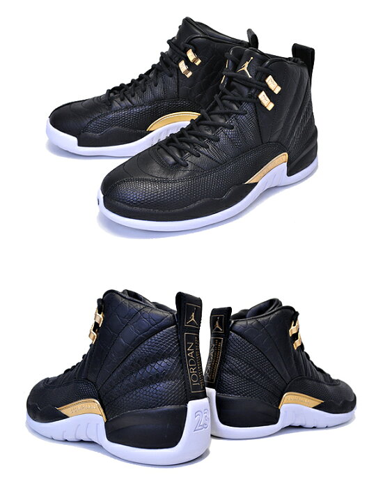 楽天市場】NIKE WMNS AIR JORDAN 12 RETRO black/metallic gold-white 