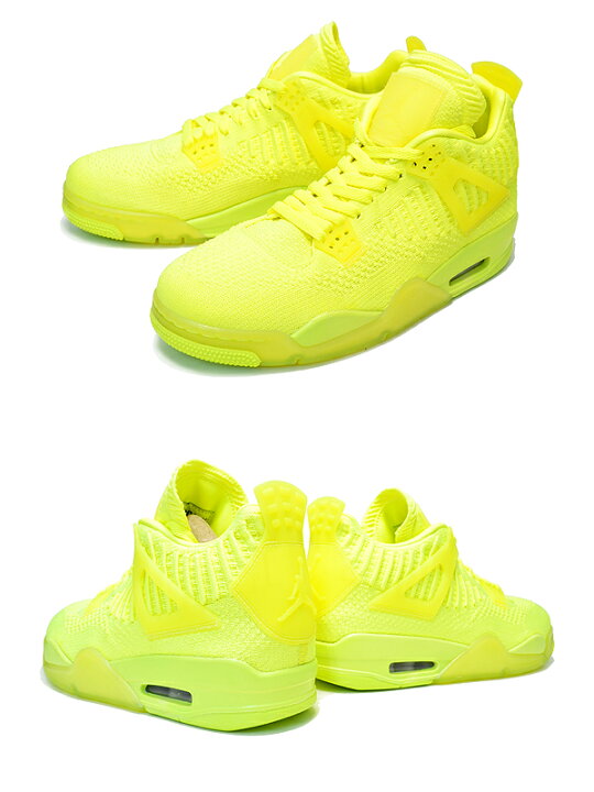 楽天市場】NIKE AIR JORDAN 4 RETRO FLYKNIT volt/volt-volt-black 