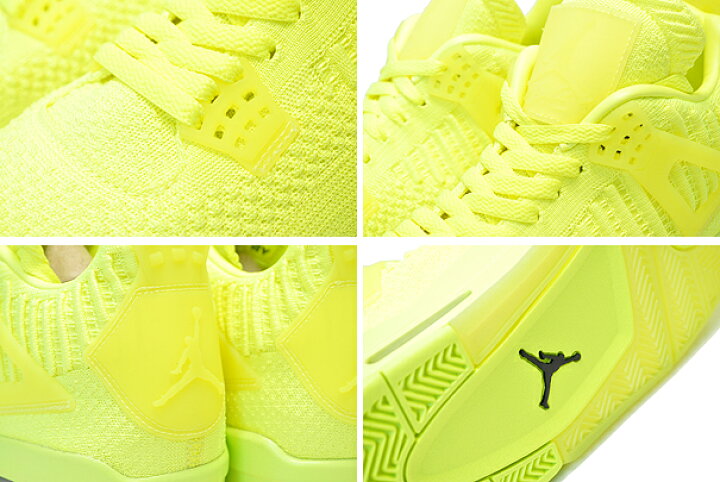 楽天市場】NIKE AIR JORDAN 4 RETRO FLYKNIT volt/volt-volt-black  