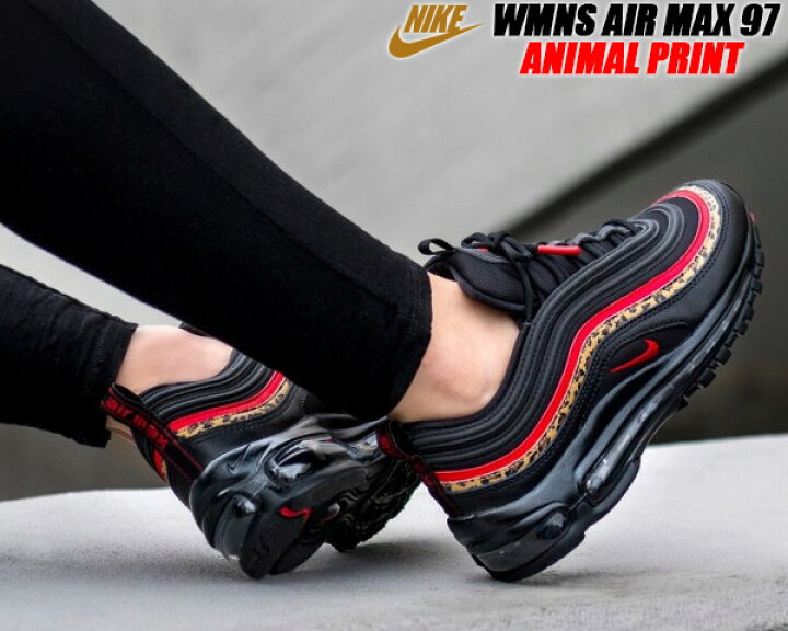 楽天市場】NIKE WMNS AIR MAX 97 ANIMAL PRINT black/university red 