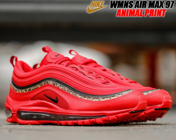楽天市場】NIKE WMNS AIR MAX 97 ANIMAL PRINT university red/black 