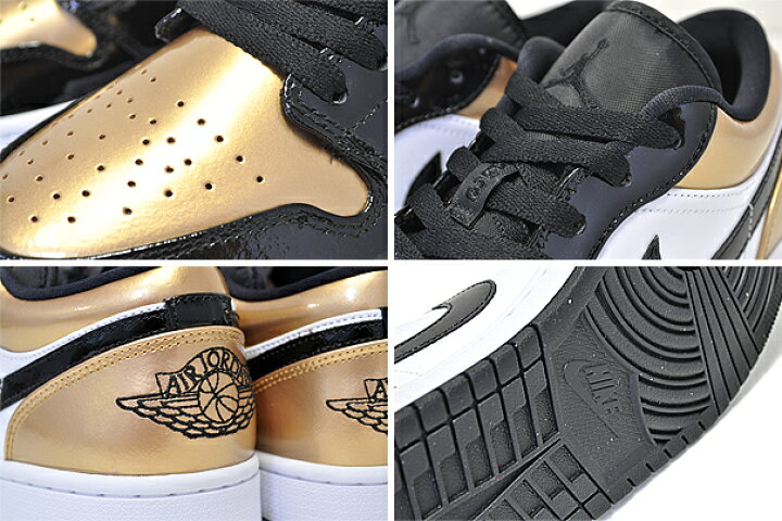 楽天市場】NIKE AIR JORDAN 1 LOW GOLD TOE mettalic gold/black-white 