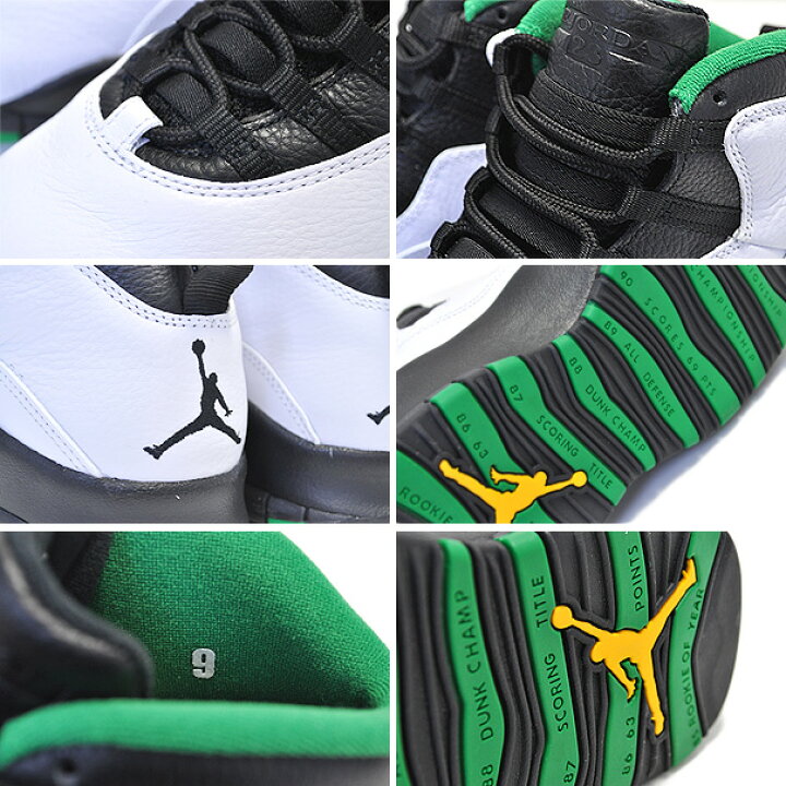 楽天市場】NIKE AIR JORDAN 10 RETRO SEATTLE white/black-court green 