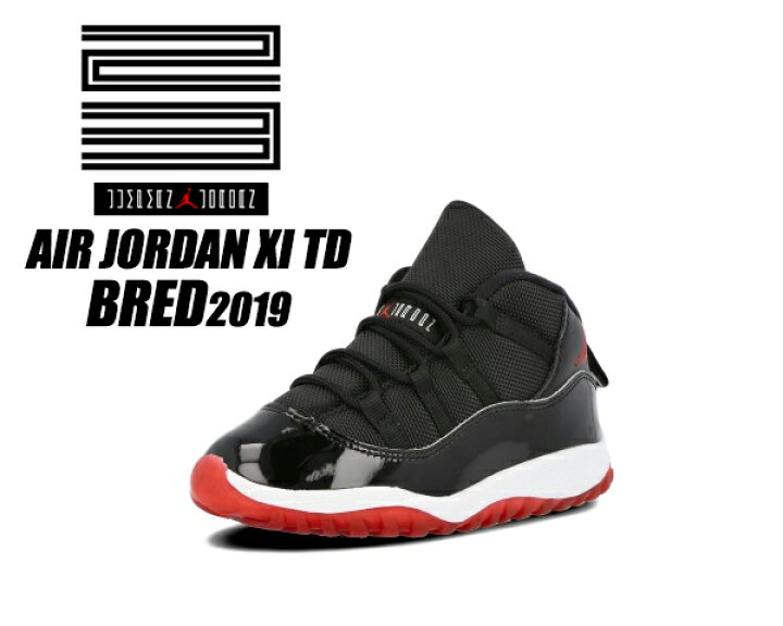 楽天市場】NIKE JORDAN 11 RETRO (TD) BRED 2019 black/true red-white 