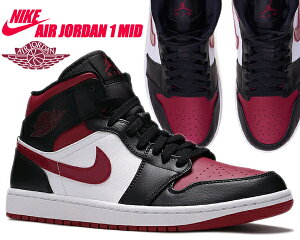 NIKE AIR JORDAN 1 MID black/noble red-white 554724-066 iCL GAW[_ 1 ~bh Xj[J[ AJ1 BRED TOE Y
