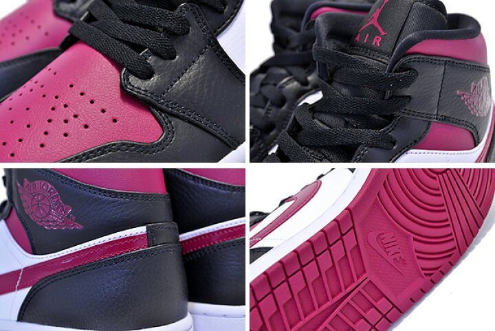楽天市場】NIKE AIR JORDAN 1 MID black/noble red-white 554724-066  