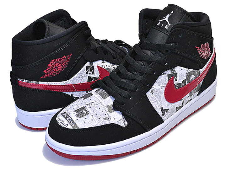 楽天市場】NIKE AIR JORDAN 1 MID SE NEWSPAPER AIR TIMES black/gym 