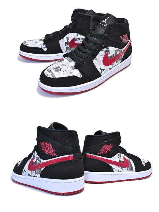 楽天市場】NIKE AIR JORDAN 1 MID SE NEWSPAPER AIR TIMES black/gym 