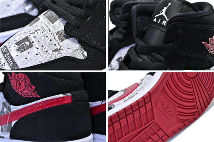 楽天市場】NIKE AIR JORDAN 1 MID SE NEWSPAPER AIR TIMES black/gym 
