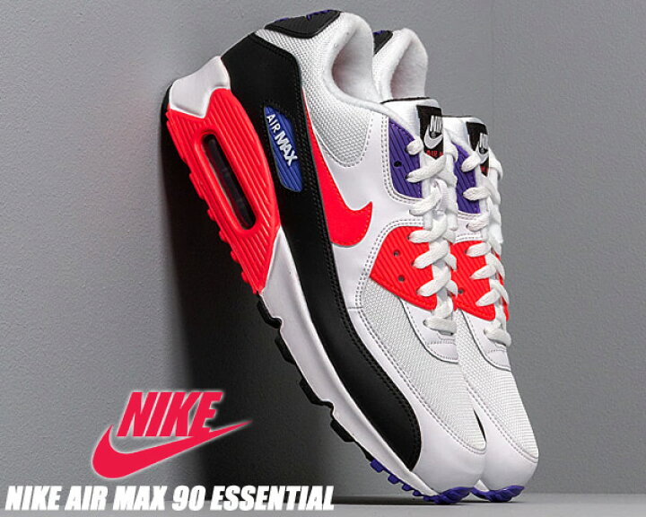 楽天市場 Nike Air Max 90 Essential White Red Orbit Sychic Purple Aj1285 106 ナイキ エアマックス 90 Am90 スニーカー メンズ エッセンシャル Limited Edt