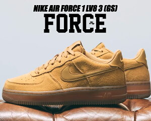 NIKE AIR FORCE 1 LV8 3 (GS) wheat/wheat-gum light brown bq5485-700 �i�C�L �G�A�t�H�[�X 1 �K�[���Y �X�j�[�J�[ ���f�B�[�X �E�B�[�g �K�� �u���E�� FLAX