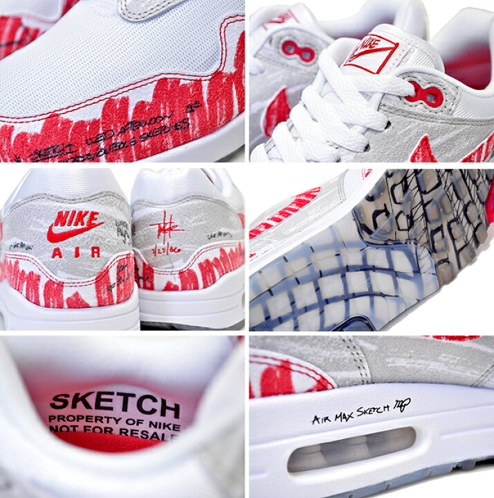 楽天市場】NIKE AIR MAX 1 SKETCH TO SHELF white/university red 