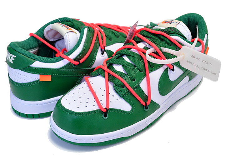 楽天市場】NIKE DUNK LOW LTHR OFF-WHITE white/pine green-pine green 