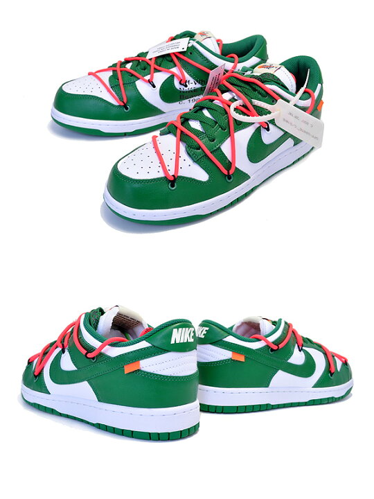 楽天市場】NIKE DUNK LOW LTHR OFF-WHITE white/pine green-pine green 