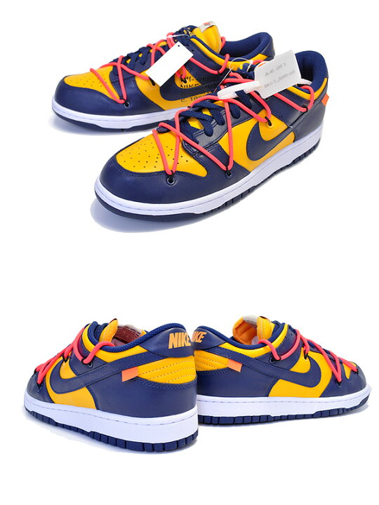 楽天市場】NIKE DUNK LOW LTHR OFF-WHITE university gold/midnight 