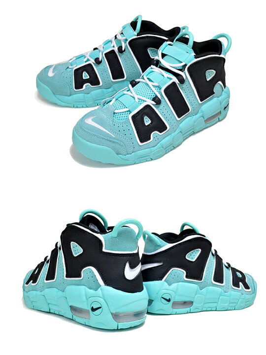 楽天市場】NIKE AIR MORE UPTEMPO (GS) light aqua/black-white 415082 