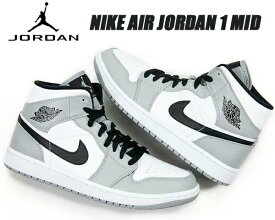 NIKE AIR JORDAN 1 MID light smoke grey/black-white 554724-092 ナイキ エアジョーダン 1 ミッド スニーカー AJ1 ライト スモーク グレー