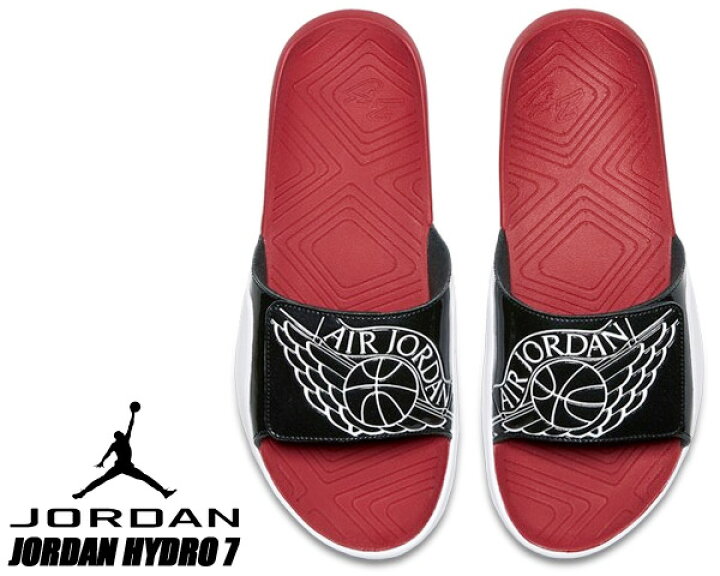 楽天市場】NIKE JORDAN HYDRO 7 black/white-gym red-white aa2517-001 