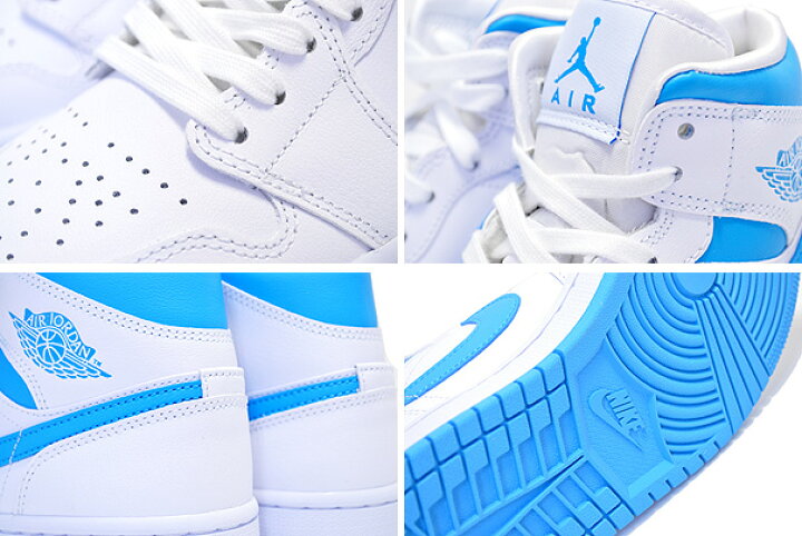 楽天市場】NIKE WMNS AIR JORDAN 1 MID white/dk powder blue-white  