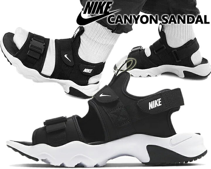 楽天市場 Nike Canyon Sandal Black White Black Ci8797 002 ナイキ キャニオン サンダル メンズ スニーカー サンダル スポーツ Limited Edt