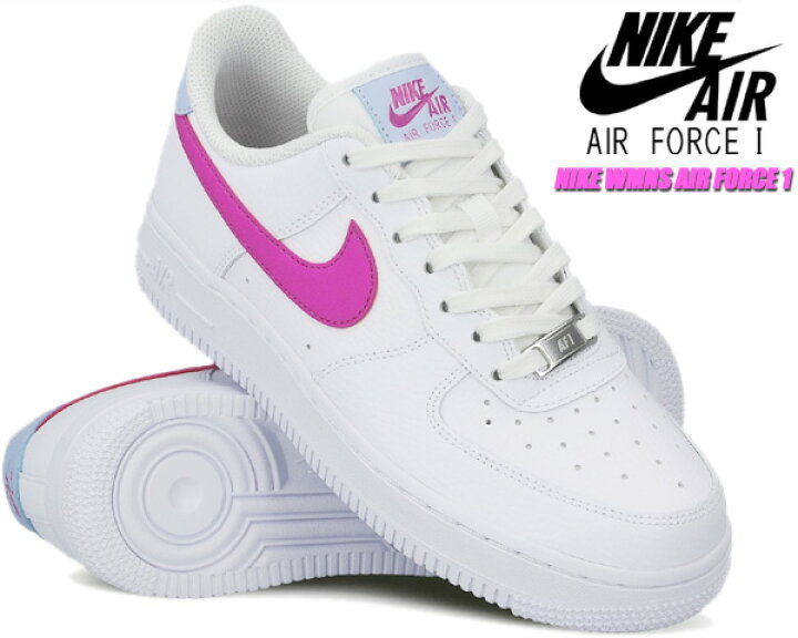 楽天市場】NIKE WMNS AIR FORCE 1 07 white/fire pink-hydrogen blue  