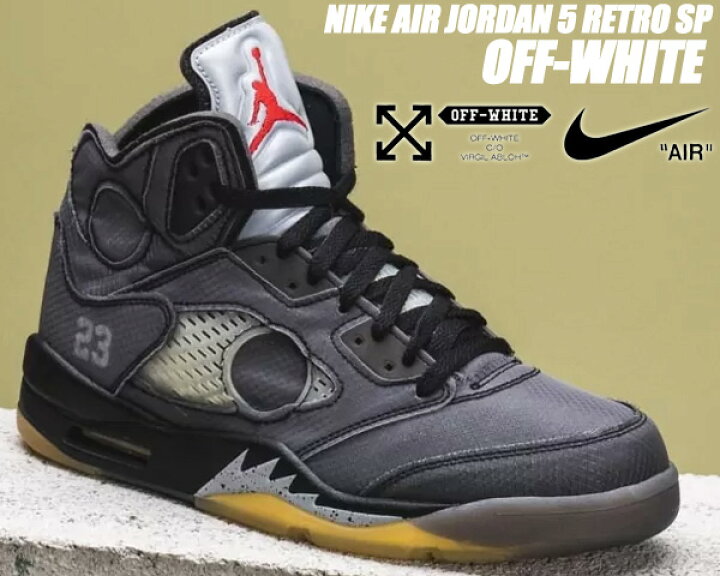 楽天市場】NIKE AIR JORDAN 5 RETRO SP OFF-WHITE blk/fire red-muslin 