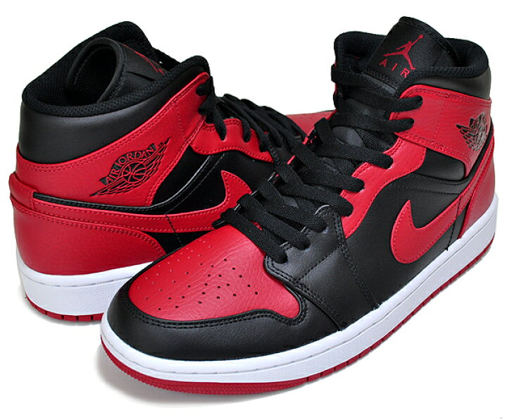 楽天市場】NIKE AIR JORDAN 1 MID BRED black/gym red-white 554724 