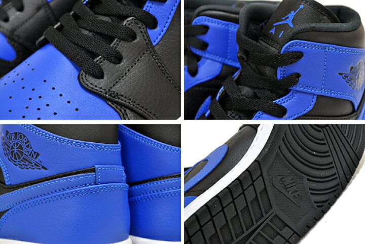 楽天市場】NIKE AIR JORDAN 1 MID black/hyper royal-white 554724-077 