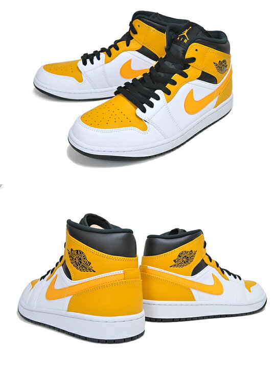 楽天市場】NIKE AIR JORDAN 1 MID white/university gold-black 554724 