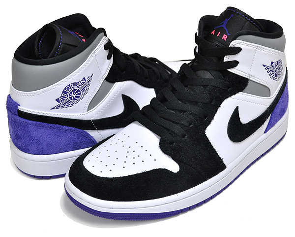 楽天市場】NIKE AIR JORDAN 1 MID SE white/court purple-black 852542 