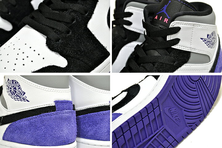楽天市場】NIKE AIR JORDAN 1 MID SE white/court purple-black 852542  