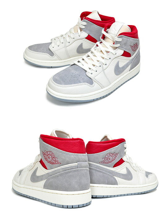 楽天市場】NIKE AIR JORDAN 1 MID PRM Sneakersnstuff sail/wolf grey 