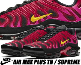 NIKE AIR MAX PLUS TN / SUPREME "FIRE PINK" university red/varsity maize da1472-600 スニーカー コラボレーション BLACK