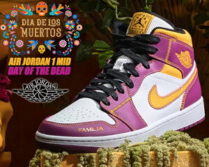 NIKE AIR JORDAN 1 MID DAY OF THE DEAD white/university gold dc0350-100 iCL GAW[_ 1 ~bh Xj[J[ AJ1 ҂̓ fBAEfE GgX DIA DE MUERTOS