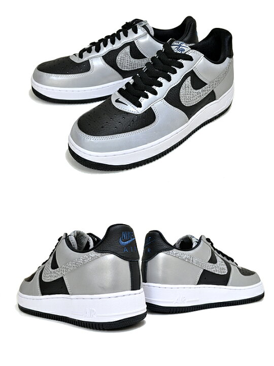 楽天市場】NIKE AIR FORCE 1 B SILVER SNAKE black/black-silver 