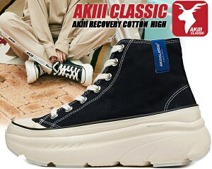 AKIII CLASSIC AKIII RECOVERY COTTON HIGH BLACK �A�L�N���V�b�N �A�L ���J�o���[�R�b�g�� �n�C ���� ���f�B�[�X �X�j�[�J�[ �`�����L�[ �u���b�N