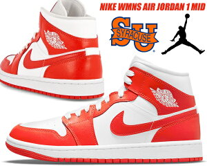 NIKE WMNS AIR JORDAN 1 MID SYRACUSE white/habanero red-white bq6472-116 iCL EBY GAW[_ 1 ~bh fB[X Xj[J[ AJ1 zCg IW VL[X