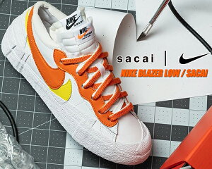 NIKE BLAZER LOW / SACAI white/magma orange-wht dd1877-100 ナイキ ブレザー ロー サカイ スニーカー ホワイト マグマ オレンジ