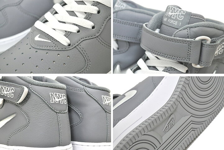 楽天市場】NIKE AIR FORCE 1 MID QS NYC cool grey/white dh5622-001  