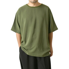 ラクールドライ 上下セットアップ可能 冷感 半袖 ビッグシルエット tシャツ メンズ ストレッチ 無地 カットソー 撥水 速乾 UV対策【RJ2-1162】送料無料 通販A15