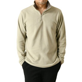 フリース カットソー メンズ 暖かい 裏起毛 トレーナー ハーフジップ ゴルフウェア 冬 アウトドア ZIP 【RQ0714】 送料無料 通販A3