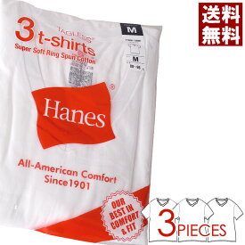 Hanes ヘインズ tシャツ Vネック 3P メンズ 半袖 インナー カットソー 3枚組 白 ホワイト 無地 パックtシャツ 送料無料 通販A3【15C0010】