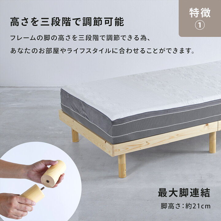 楽天市場】【 送料無料 】Limne ( リムネ ) ベッドフレーム 天然木 