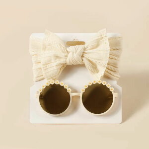 赤ちゃん サングラス ヘアバンド セット ベビーヘアアクセサリー リボン ベビー 女の子 夏 ハーフバースデー ファーストバースデー 1歳 誕生日 記念日 撮影 記念撮影 小物 可愛い ギフト 出