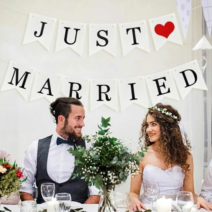 楽天市場】ウェディング ガーランド ハート付き ホワイト JUST MARRIED  