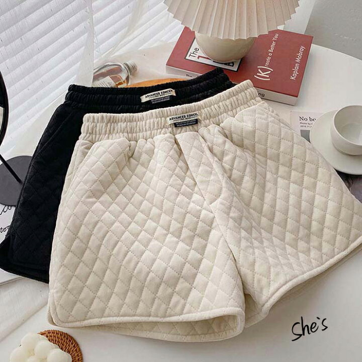 楽天市場】在庫限り!【 キルティング ベロア ショート パンツ S/M/L/XL  