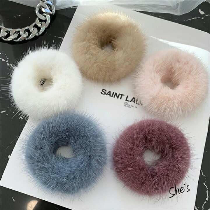 楽天市場】【 ミンクファー ふわふわ シュシュ 】ヘアゴム ミンク 