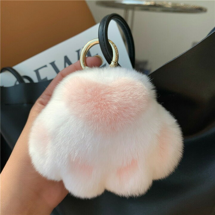 楽天市場】【 ラビットファー キャット キーホルダー 】ハート 猫 猫の