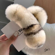 バレッタ もこもこ ラビットファー 特大15cm ふわふわ ラビット リアルファー ヘアアクセサリー アクセサ…